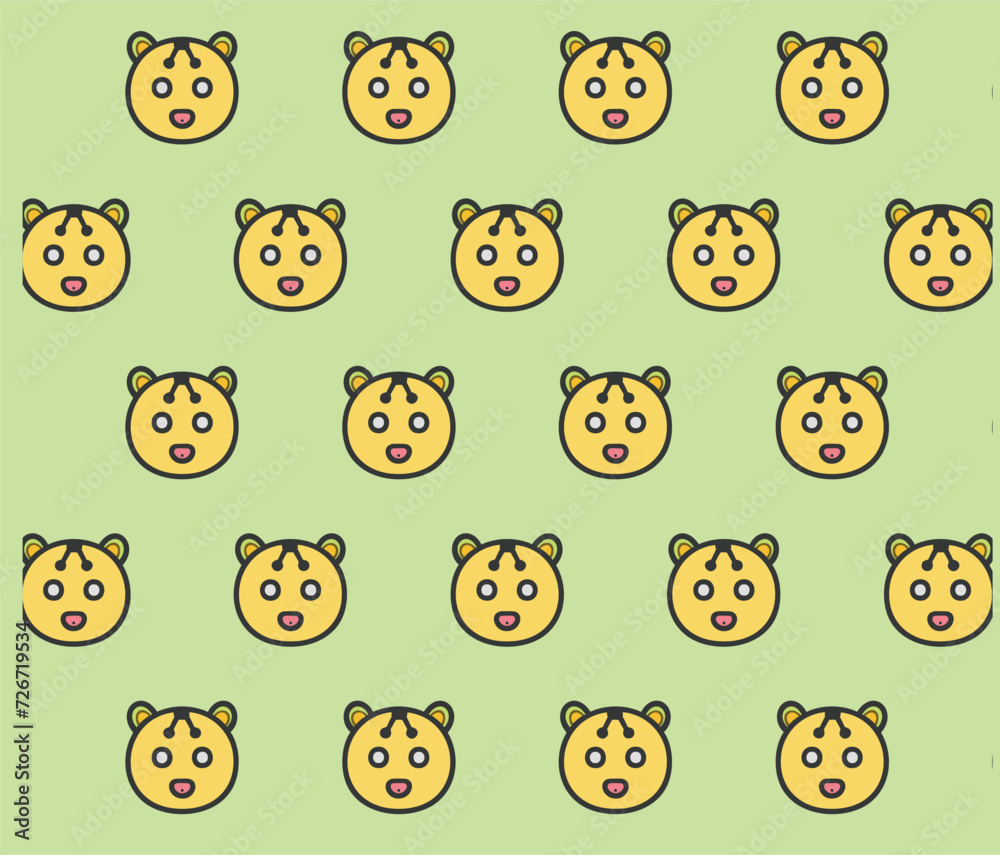 Seamless Pattern of Cartoon Panda face print on green Background vector illustration, perfect for children's clothing, fabrics, textiles, wallpaper and accessories. Pastel concept. Cute cartoon. EPS Seamless Pattern of Cartoon Panda face print on green Background vector illustration, perfect for children's clothing, fabrics, textiles, wallpaper and accessories. Pastel concept. Cute cartoon. EPS