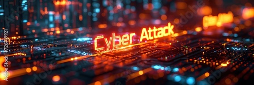 Cyber Attack Concept on Circuit Board photo