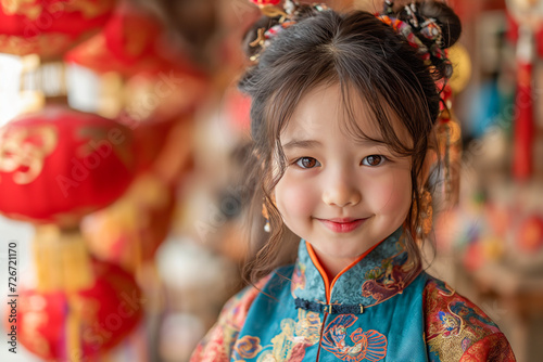 Portrait of children in traditional Chinese clothing