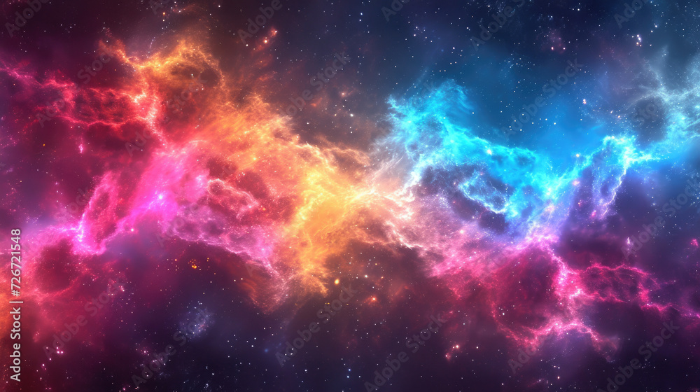 Fototapeta premium Abstract multi-colored clouds glow in the sky wallpaper