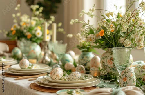 Easter Elegance: Nature-Inspired Table Setting © Daryna