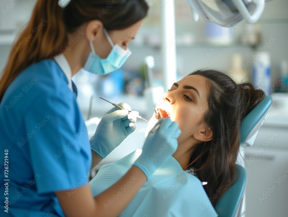 dentist and patient at work dentist and patient at work