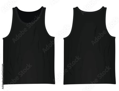 Male sleeveless t shirt. vector