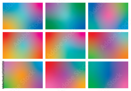 rectangle gradient set. gradient backgrounds. nine gradient backgrounds