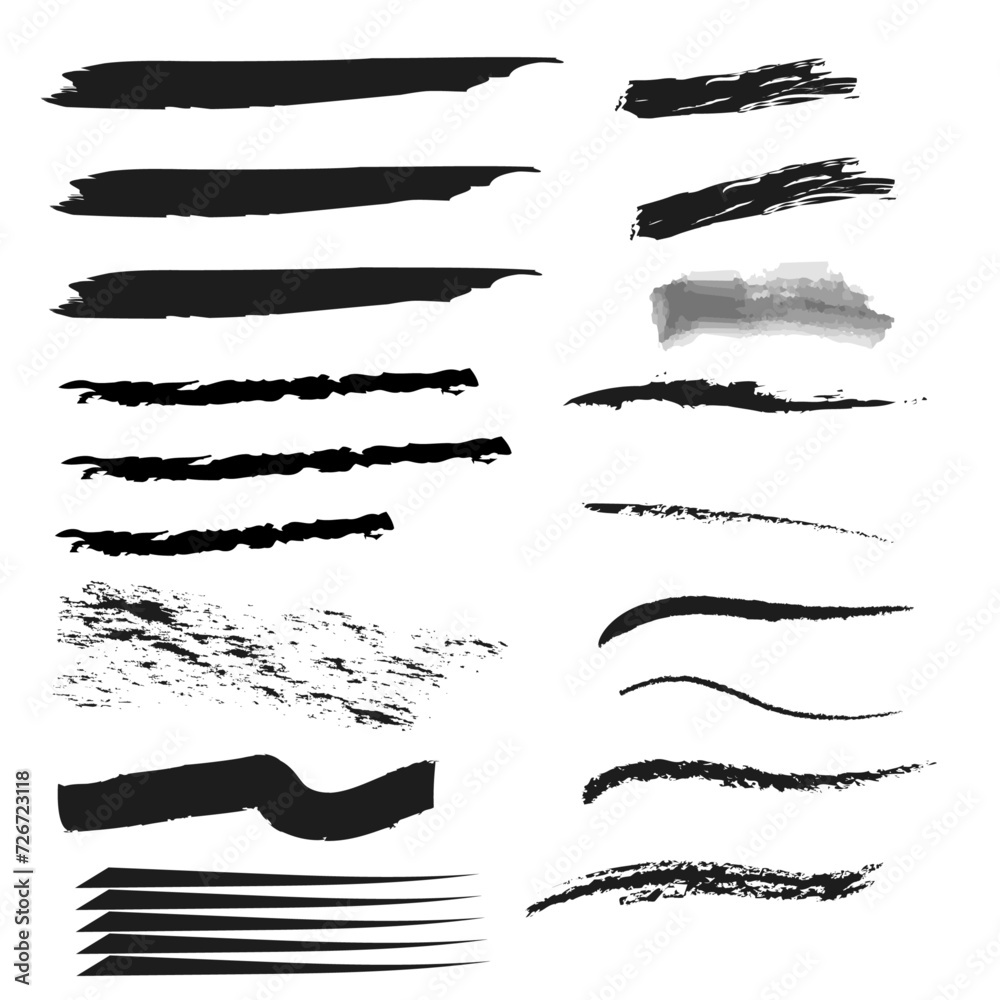 set of brushes. brushes, lines, dashes, painting, doodles, hand drawn