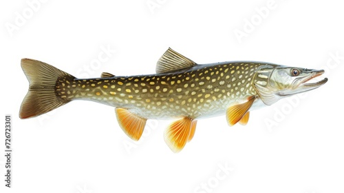 Detailed image of a Northern Pike against a white background.