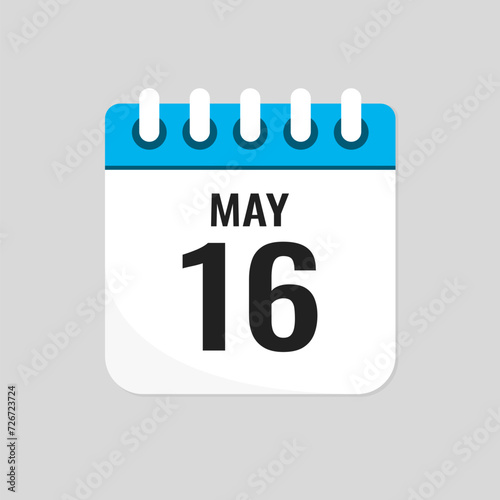 Icon page calendar day - 16 May