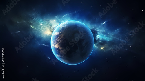 Space galaxy background, 3D illustration of nebulae in the universe © ma