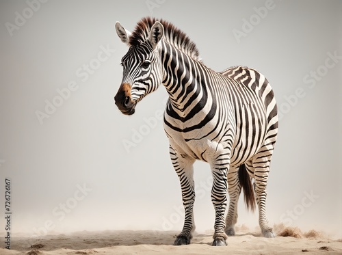 Zebra on the White Background