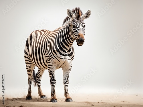 Zebra on a Clear, Light Background
