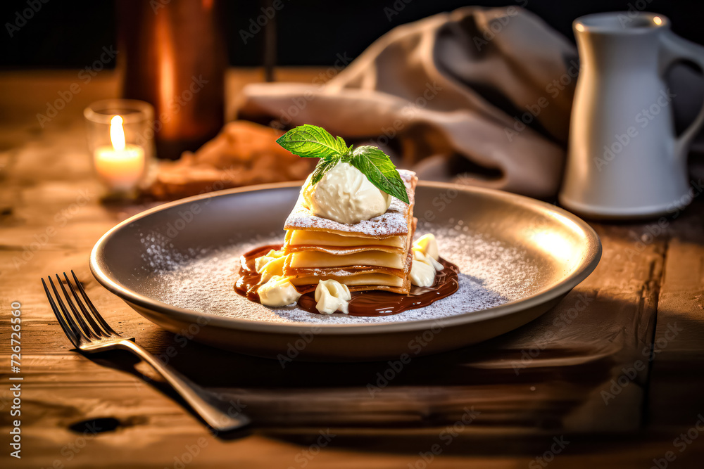 Experience the sweet symphony of Italian desserts displayed on a rustic wooden table, a tempting ensemble that promises a delightful journey for your taste buds.