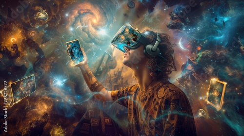 exploring celestial mysteries with tarot cards in an immersive VR world