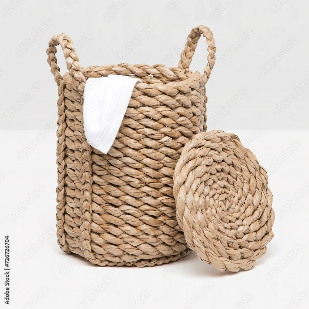 wicker basket for laundry or household items