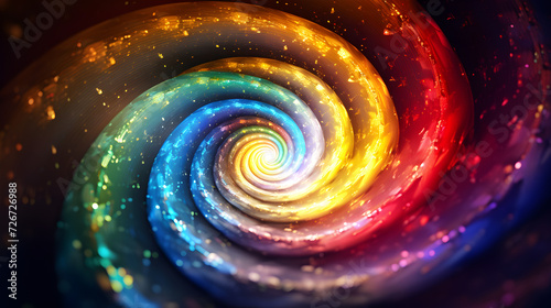 Photo space background with stardust and shining stars realistic colorful cosmos with nebula and milky way,,
A Digital Image Illustrating A Striking Spiral Of Light And Stars 
