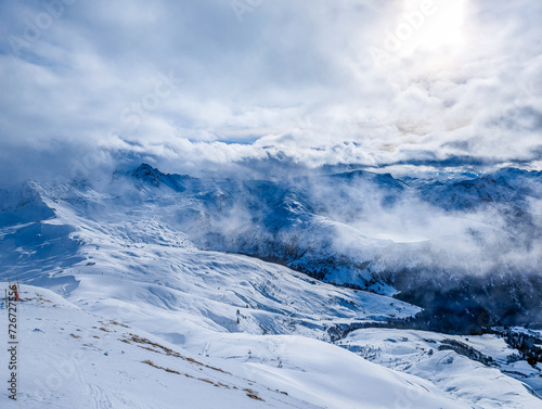 Wallpaper Mural Mountains and skiing in Les Contamines, French alps. Torontodigital.ca