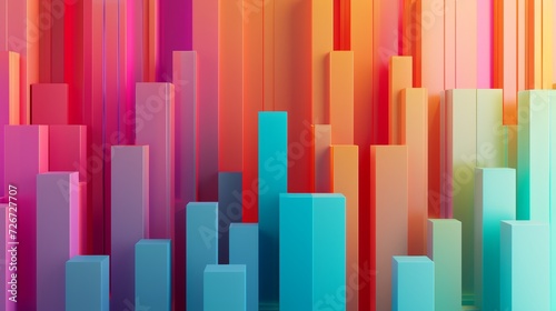 Abstract 3d background. Colorful geometric shapes. illustration. - Generative AI