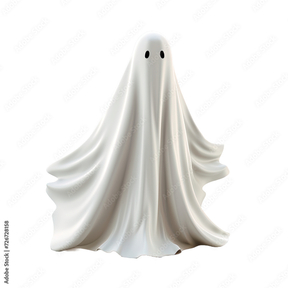White ghost isolated on white or transparent background White ghost isolated on white or transparent background