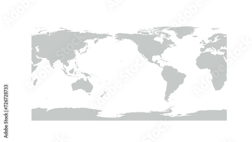 Simplified World Map in PlateCarree Projection, from 40 Longitude at left