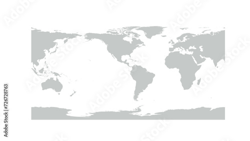 Simplified World Map in PlateCarree Projection, from 95 Longitude at left