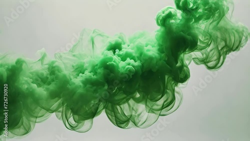 green colored smoke on a white background 4K video	