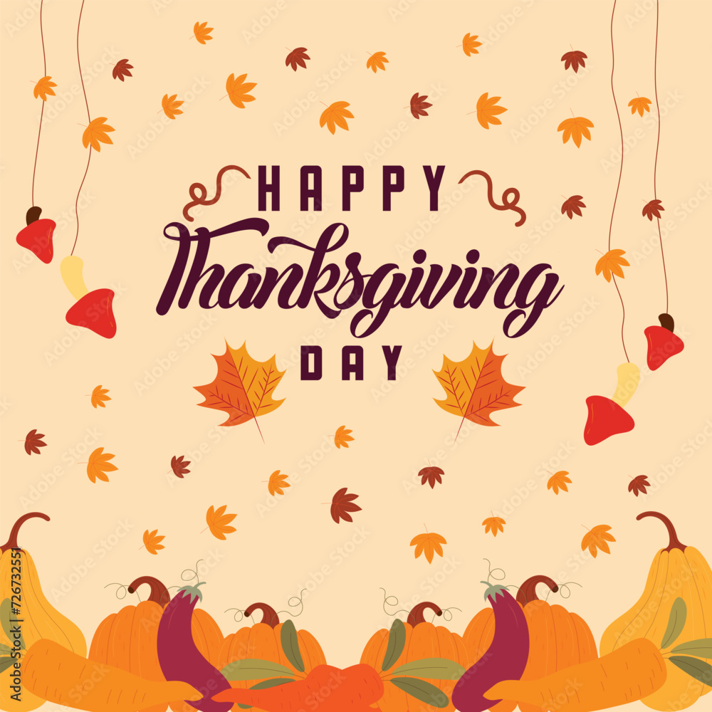 Happy Thanksgiving 2023: Wishes, images, greetings to share with family-friends. Autumn vector calligraphy text on retro background. Lettering typography poster. Top view. EPS included Happy Thanksgiving 2023: Wishes, images, greetings to share with family-friends. Autumn vector calligraphy text on retro background. Lettering typography poster. Top view. EPS included