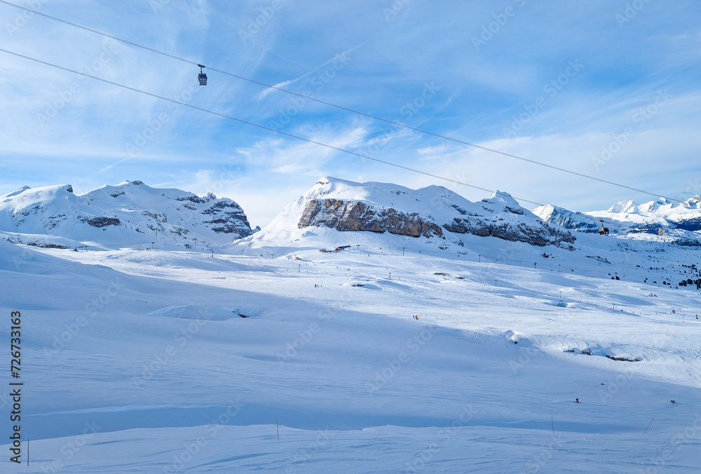 Winter French Alps, ski resort Flaine, Grand Massif near Mont Blanc, France Winter French Alps, ski resort Flaine, Grand Massif near Mont Blanc, France