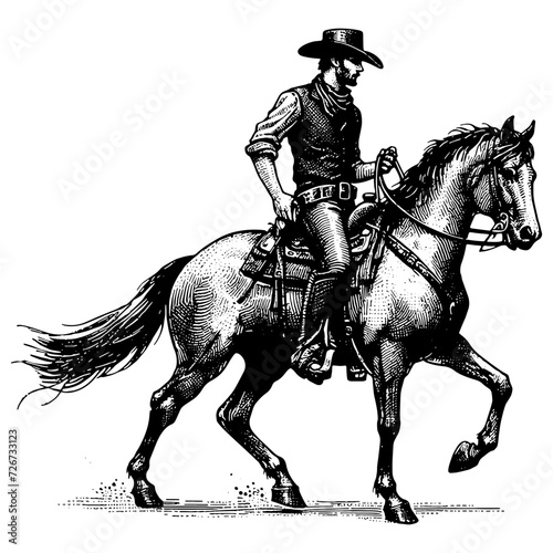 Cowboy Riding A Horse 
