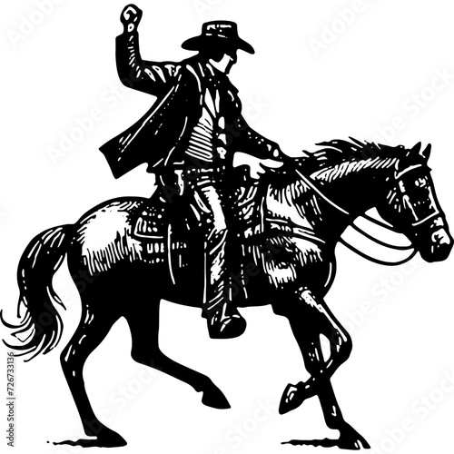 Cowboy Riding A Horse 