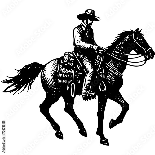 Cowboy Riding A Horse 