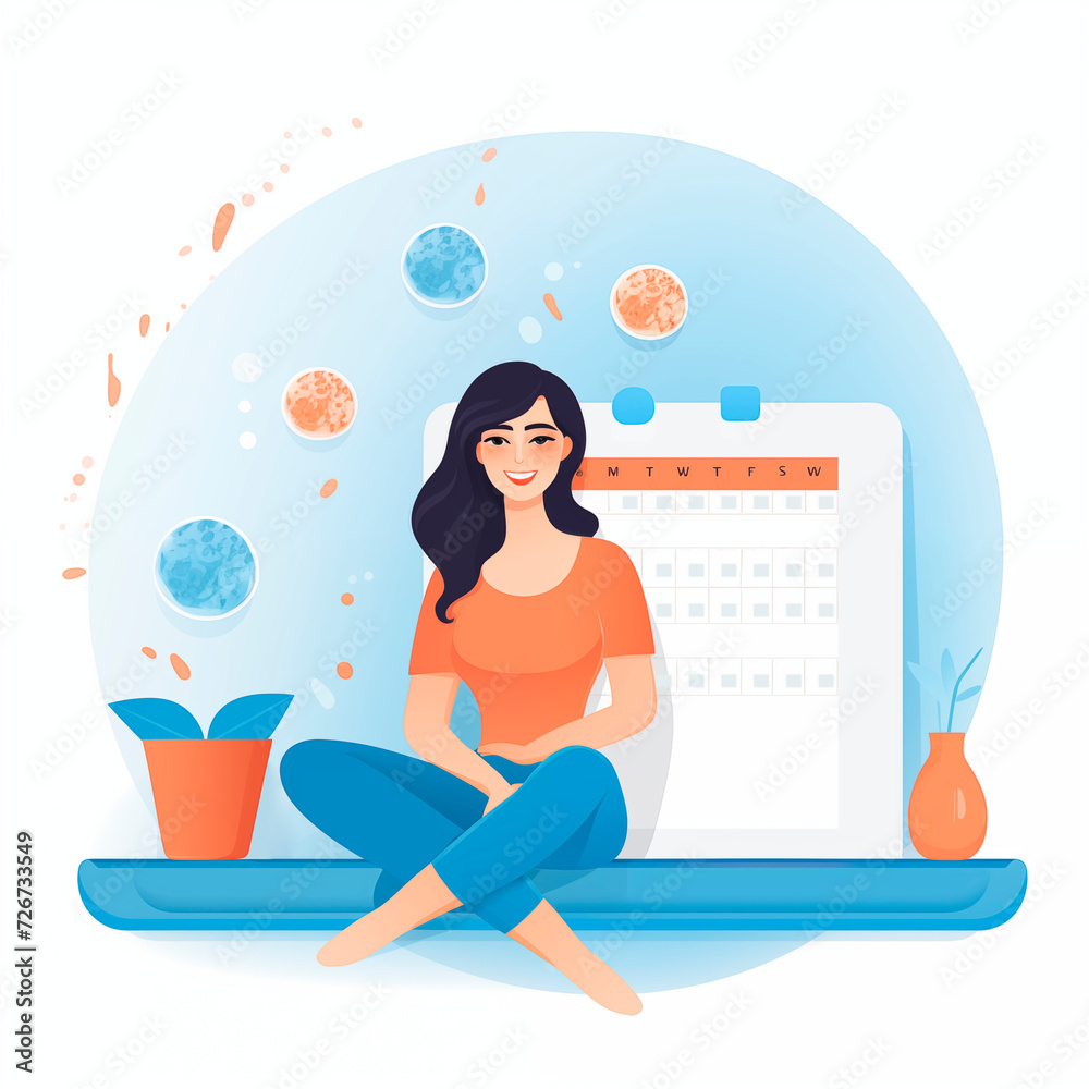 Obraz premium FemTech, medical professional studying symptoms of menopause, vector illustration. , fertility