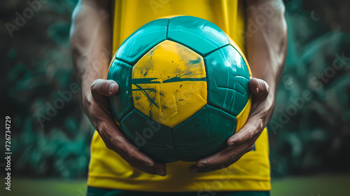 Goalkeeper's Save: Soccer Ball in Safe Hands. Generative AI © Boris