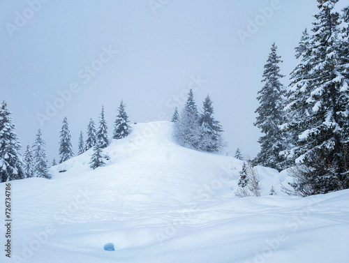 Winter ski resort Passy Plaine Joux, Alps, France, fresh snow © Martin Valigursky