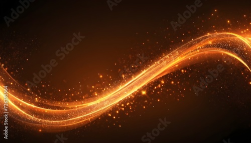 Abstract background with orange and gold particle and orange shiny star dust, Christmas feeling, Holiday concept. Violet texture, sparkle postcard. Generative AI