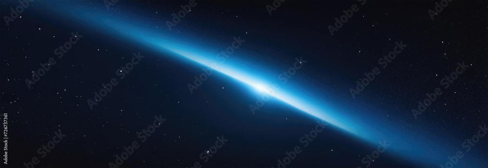 Aviation and Cosmonautics Day, International Day of Human Spaceflight, flare in the atmosphere, flight of a comet, trace of a comet in space, horizontal banner - obrazy, fototapety, plakaty 