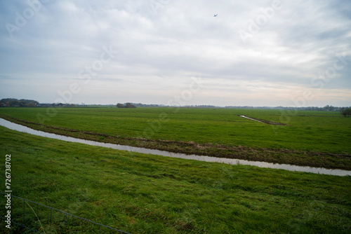 Rural landscape around Waver during the fall, the Netherlands
