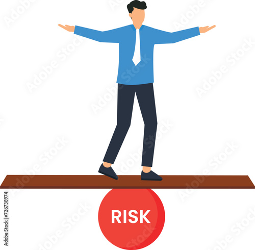 Financial and business risk, banking loan and debt risk, stability or balance of economics and investment or risk for losing job concept,
