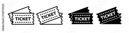 flight or train tickets vector icon set