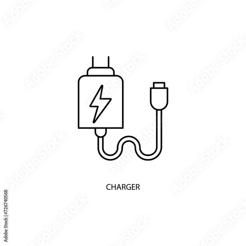 charger concept line icon. Simple element illustration. charger concept outline symbol design.