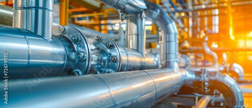 Building piping systems, an array of different pipes and piping systems on a building