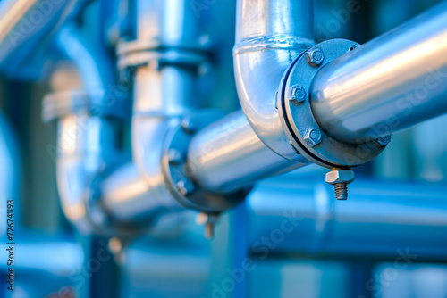 Building piping systems, an array of different pipes and piping systems on a building