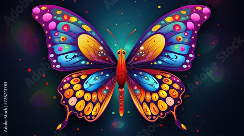 Macro detail to colorful butterfly on the flower as illustration, nature concept