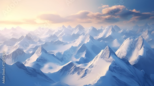 Stunning mountains  panoramic peaks PPT background