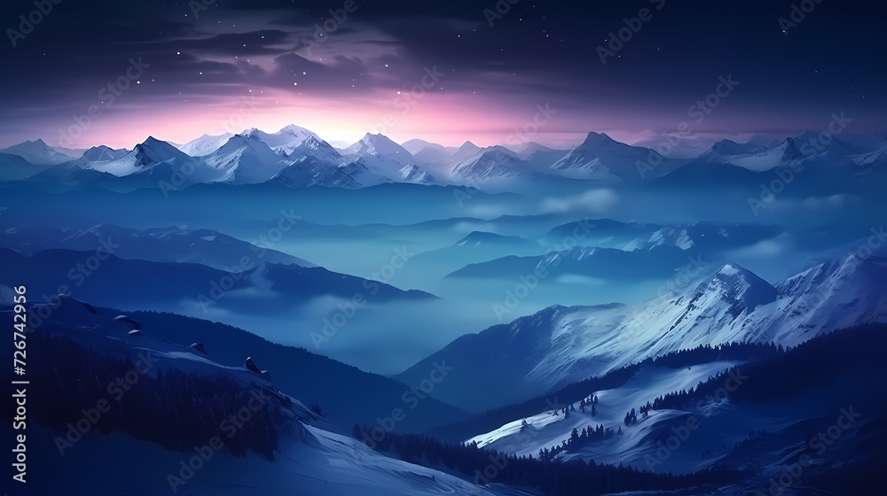 Stunning mountains, panoramic peaks PPT background Stunning mountains, panoramic peaks PPT background