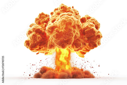 Nuclear explosion on a white background	
