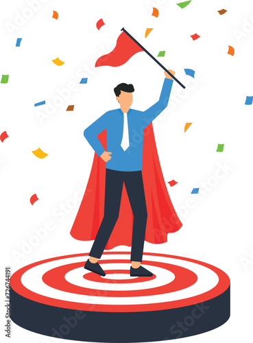 Success or achieve business target, Strategy plan to improve and overcome challenge progress or aiming to win for business success concept,
