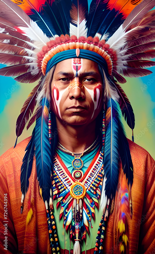 Indio, apache, plumas, comache, oeste, étnico, cultura, hombre