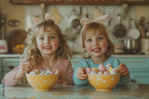 Lively Children's Artistic Moment - Festive Egg Painting