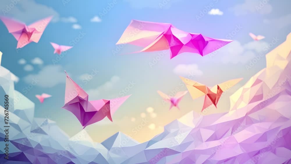 abstract origami bird