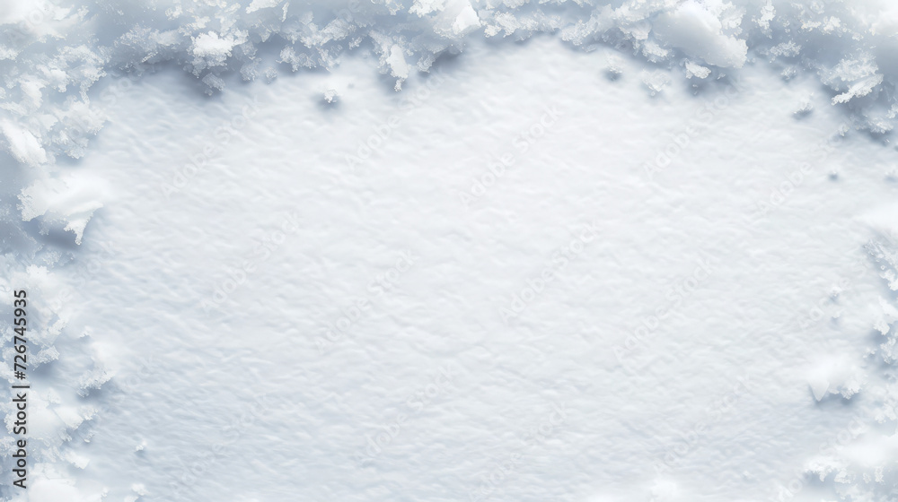 Obraz premium Soft snow texture with a frosted border, ideal for a wintry scene.
