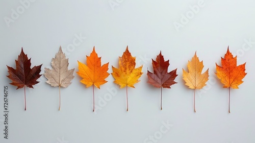 Autumn Maple leaf transition and variation concept for fall and change of season